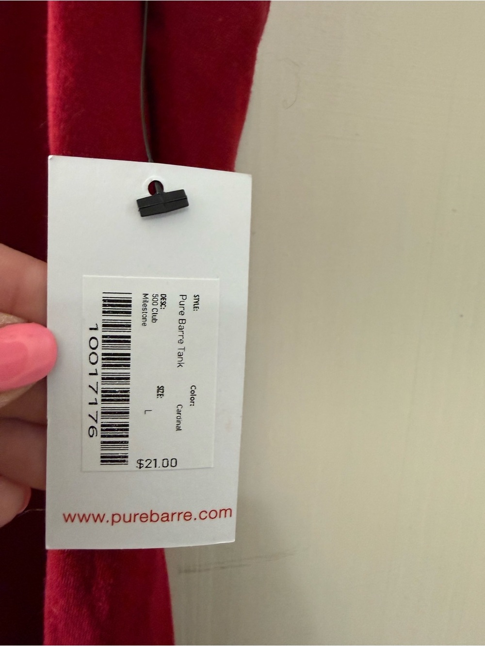Pure Barre Red Racerback Tank Top - Picture 5 of 5